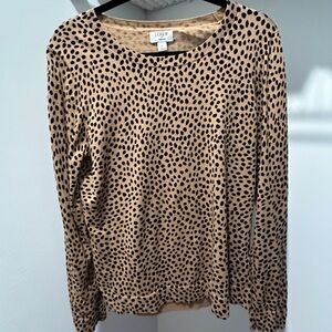 J. Crew Tan and Black Spotted Sweater